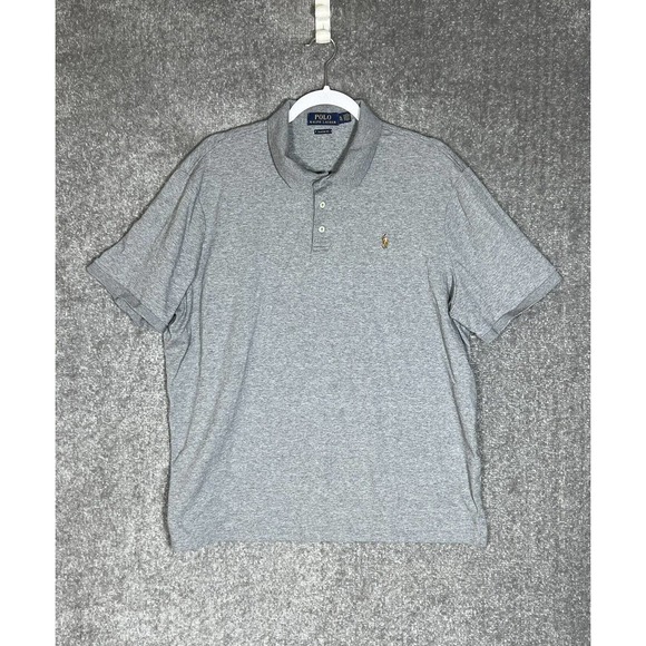 POLO Ralph Lauren Classic Fit Polo Shirt Mens Size XL Gray Short Sleeve Grey - Picture 1 of 8